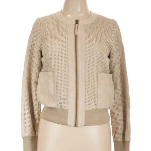 Anthropologie Hei Hei Beige Bomber Jacket